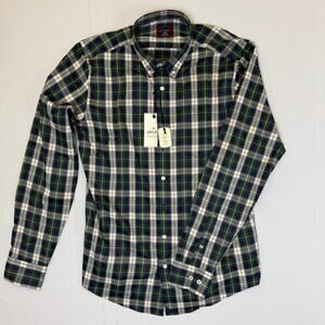 UNTUCKit Dole Tall Slim Fit Green & Navy Plaid Button-Down Shirt – Size Large